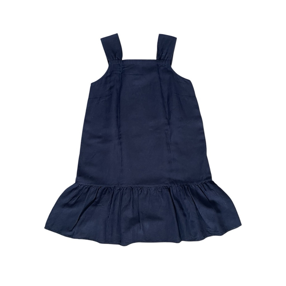 Navy Blue Linen Dress